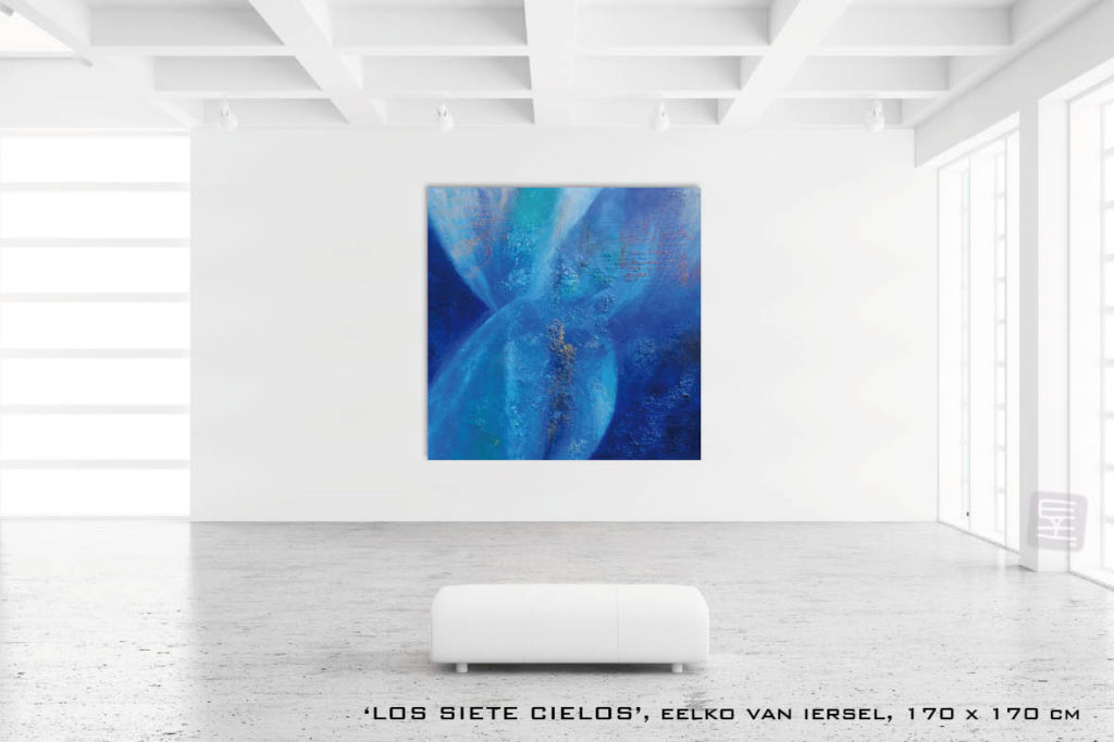 masterpiece Eelko van Iersel schilderij blauw spiritueel onderwaterwereld ocean oceaan zee lichtwerk kunstschilder groot formaat grote schilderijen abstract te koop expressief luxueus interieur modern art of living